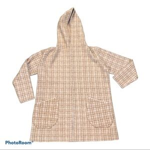 Cyrus Statement Maker Windowpane Hooded Sweater Coat size Large